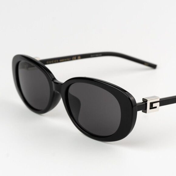 NEW Gucci GG1684SA 001 Black Grey Unisex Oval Sunglasses GG 1684SA - Picture 7 of 12